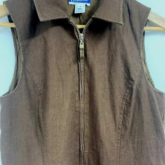 Pendleton Women's Vintage‎ Linen Full Zip Made in Hong Kong Vest Size 4 - Picture 4 of 11